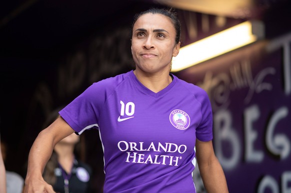 August 25, 2018 - Orlando, Florida, United States - Orlando, FL - Saturday August 25, 2018: Marta, Orlando Pride vs Chicago Red Stars at Orlando City Stadium. Marta PUBLICATIONxINxGERxSUIxAUTxONLY - Z ...