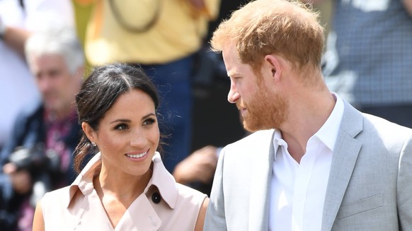 Nelson Mandela centenary exhibition Prince Harry, Duke of Sussex and Meghan Duchess of Sussex visiting the Nelson Mandela Centenary Exhibition, Queen Elizabeth Centre, South Bank, London. Photo credit ...
