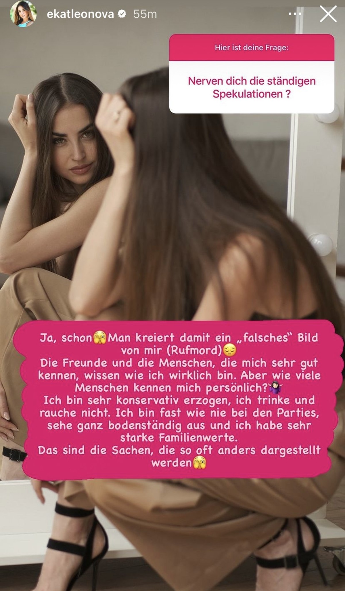 Die Profitänzerin geht auf Spekulationen rund um ihre Person ein.