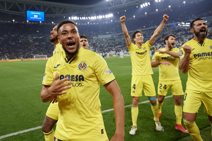 Juventus v Villarreal CF: Round Of Sixteen Leg Two - UEFA Champions League Arnaut Danjuma Groeneveld of Villarreal celebrates after scoring his sides first goal during the UEFA Champions League Round  ...