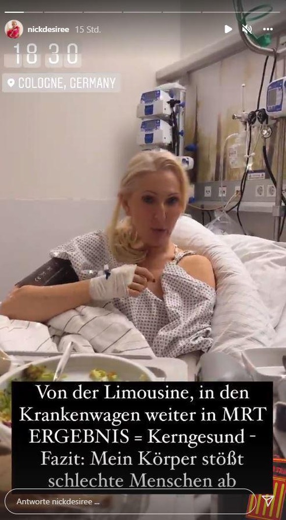 Désirée Nick meldete sich kurz nach ihrem Kollaps aus der Klinik.