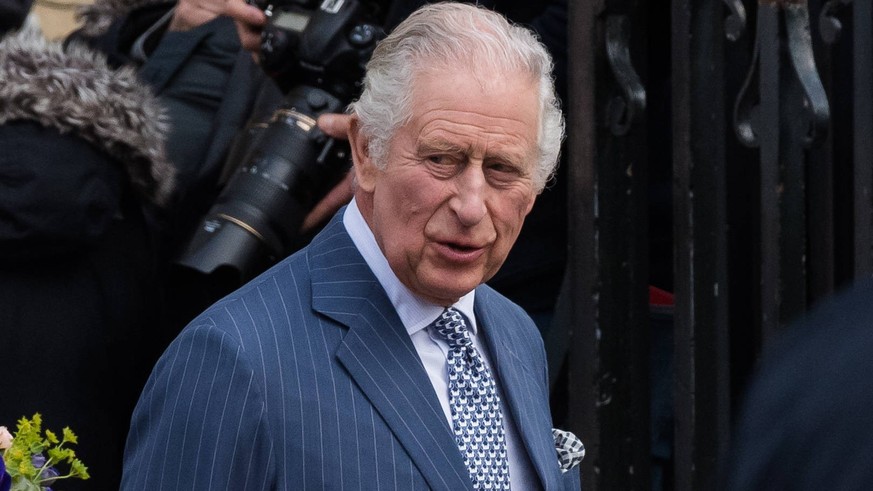 Commonwealth Service At Westminster Abbey In London LONDON, UNITED KINGDOM - MARCH 13, 2023: King Charles III leaves after attending the Commonwealth Service at Westminster Abbey held annually to cele ...