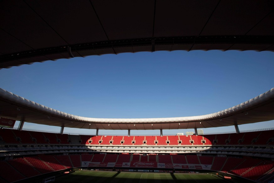 Guadalajara Mexico, 14/03/2021.- General view of the Akron stadium prior a Guardians 2021 tournament of the Mexican soccer league match between Chivas and America, in Guadalajara, Mexico, 14 March 202 ...