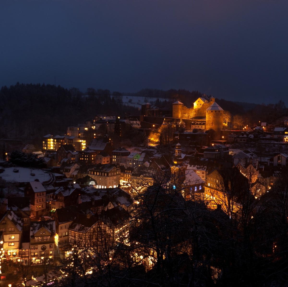 Winterly Monschau, Germany, during Christmas time