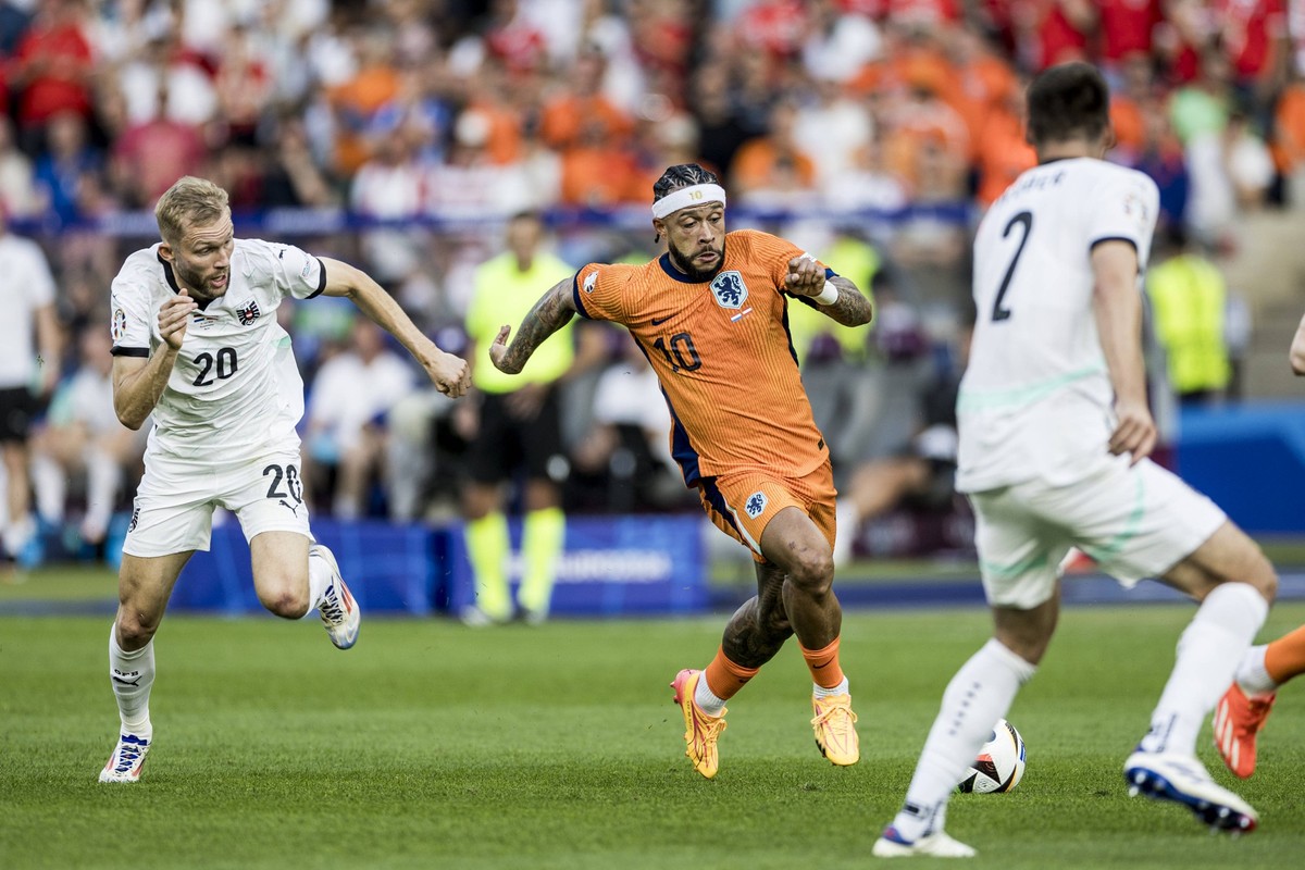 Netherlands v Austria, UEFA EURO, EM, Europameisterschaft,Fussball 2024, Berlin, Germany Berlin, Germany. 25th, June 2024. Memphis Depay 10 of Netherlands seen during the UEFA Euro 2024 match in Group ...