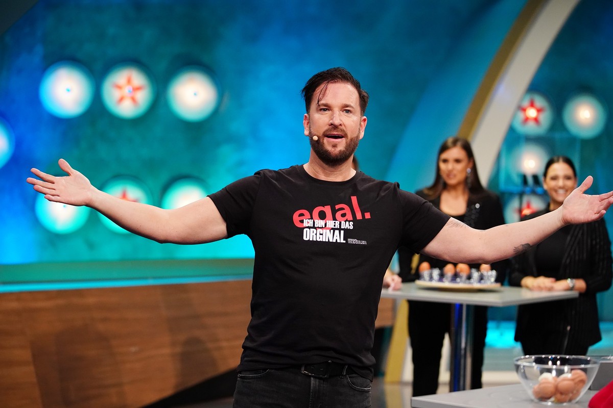 Michael Wendler beim Duell "Wer hat hier Eier?".
Die Verwendung des sendungsbezogenen Materials ist nur mit dem Hinweis und Verlinkung auf TVNOW gestattet.