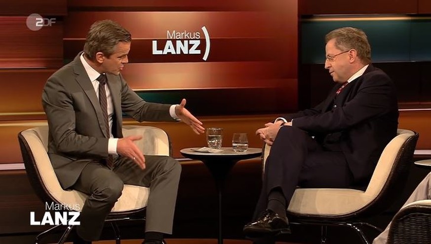 Markus Lanz (l.) mit Hans-Georg Maaßen.