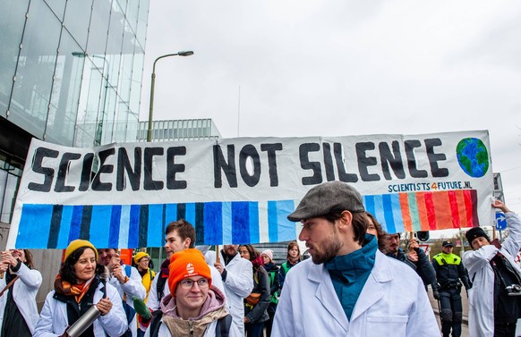 Scientists Climate Emergency March Held In The Hague As a part of the climate organization Extinction Rebellion, scientists march through The Hague during the first scientist climate march in The Neth ...