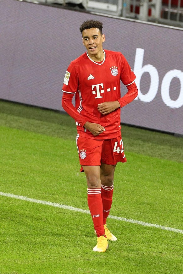 Torjubel von Jamal Musiala, FC Bayern Muenchen.