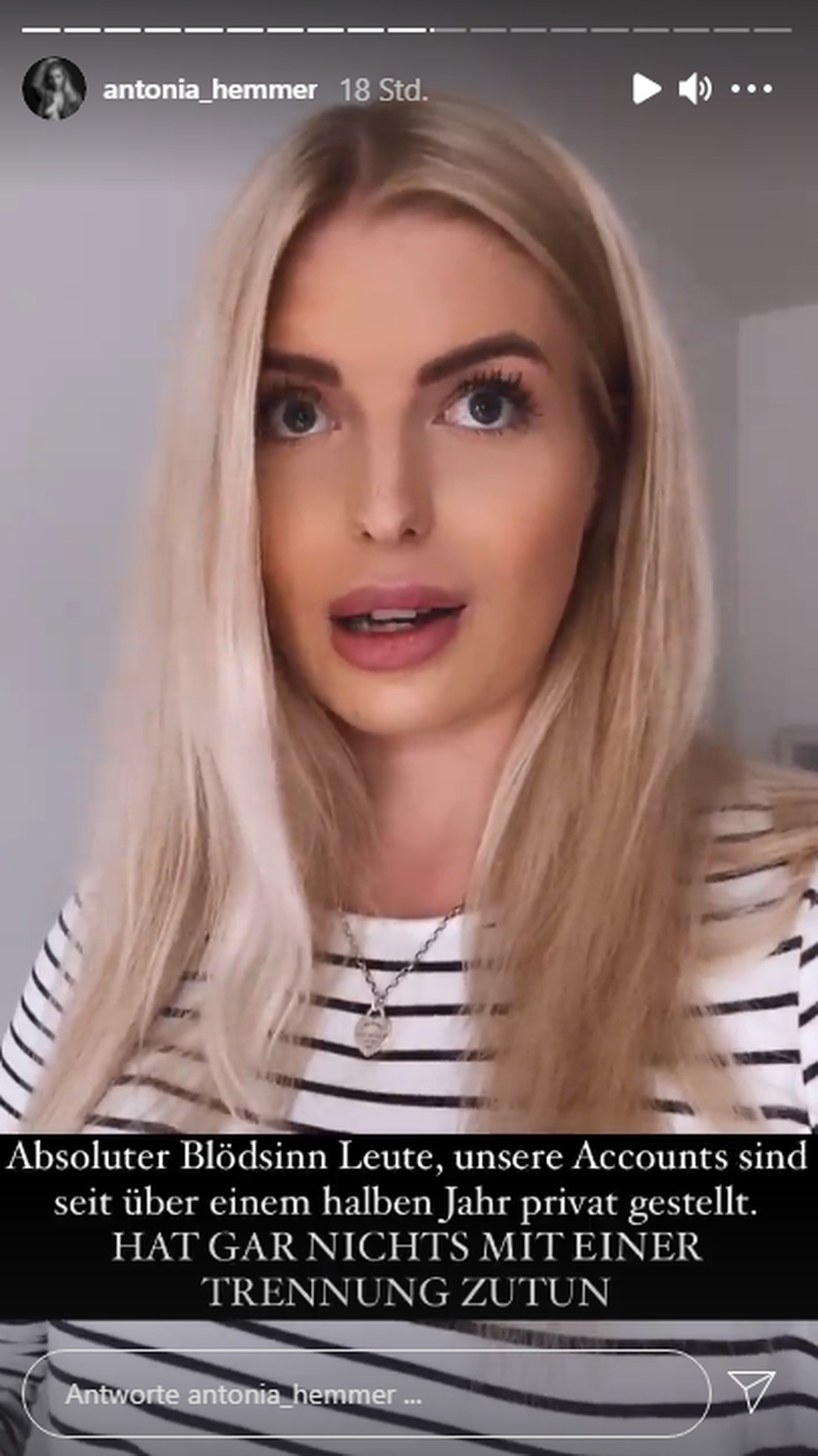 Antonia versichert ihren Followern, dass sie noch mit Patrick zusammen ist.