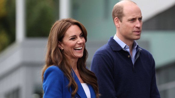 . 12/10/2023. Bisham , United Kingdom. Prince William and Kate Middleton, the Prince and Princess of Wales, arriving at a mental fitness workshop run by SportsAid , at the Bisham Abbey National Sports ...