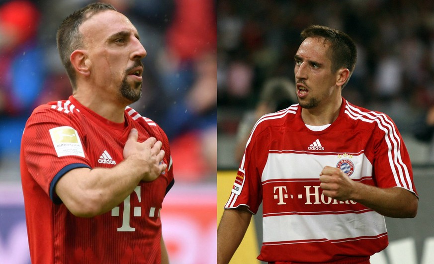 Franck Ribéry 2019 (l.) vs. Ribéry 2007.