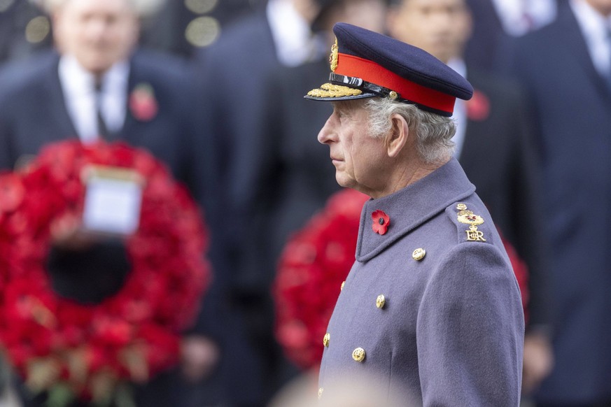 . 13/11/2022. London, United Kingdom. King Charles III at the Remembrance Sunday service at The Cenotaph in London. PUBLICATIONxINxGERxSUIxAUTxHUNxONLY xi-Imagesx IIM-23925-0103