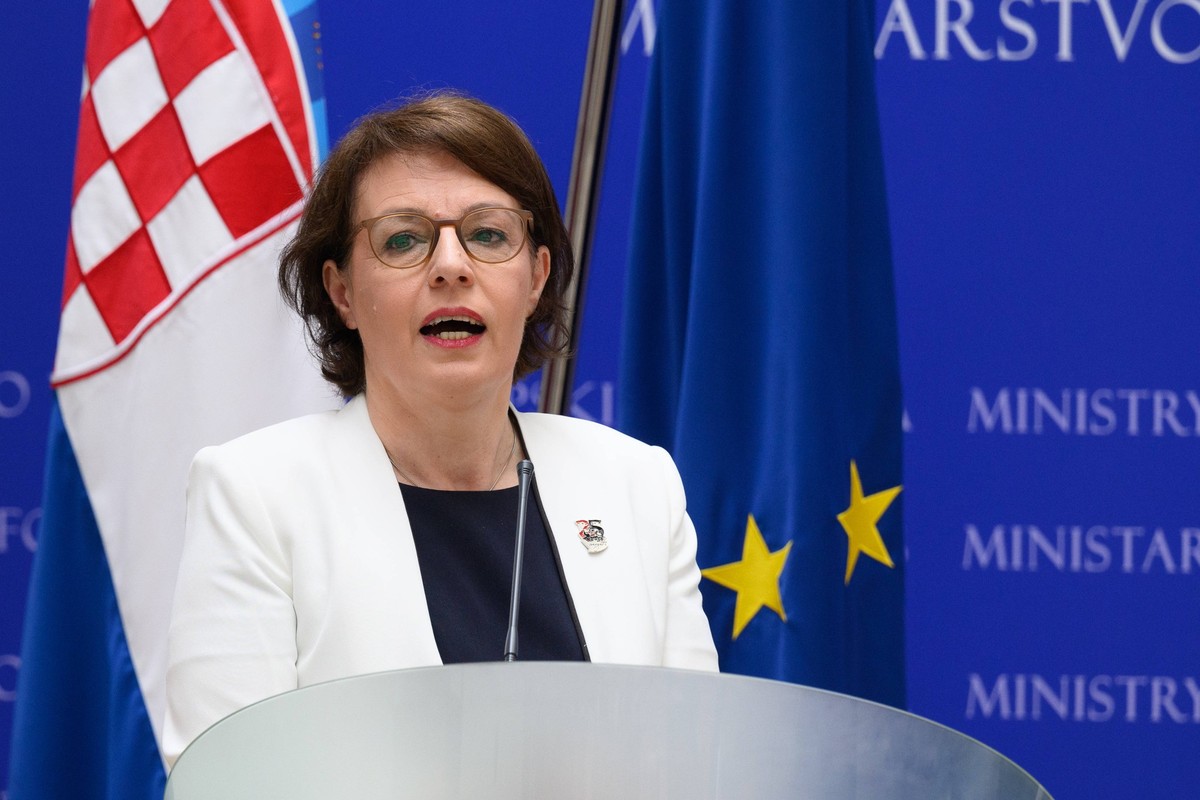 Minister of Foreign Affairs of Kosovo Donika Gervalla-Schwarz visit Croatia Minister of Foreign and European Affairs of Croatia Gordan Grlic Radman and Minister of Foreign Affairs and Second Deputy Pr ...