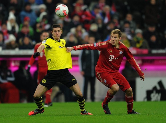 firo Fußball,Fussball, 01.12.2012 1. Bundesliga Saison 2012/2013 Jubiläums - Saison, 50 Jahre Bundesliga, Buli, 15. Spieltag, 1 : 1, FC Bayern München, Muenchen, FCB, - Borussia Dortmund, BVB, Zweikam ...