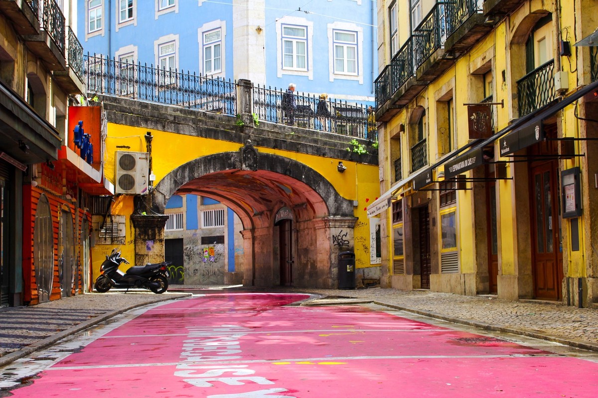 Pink Street in Lissabon