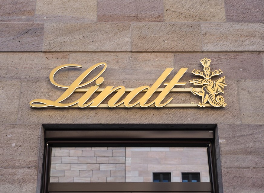 NUERNBERG - CIRCA JUNE 2022: Lindt shopfront sign