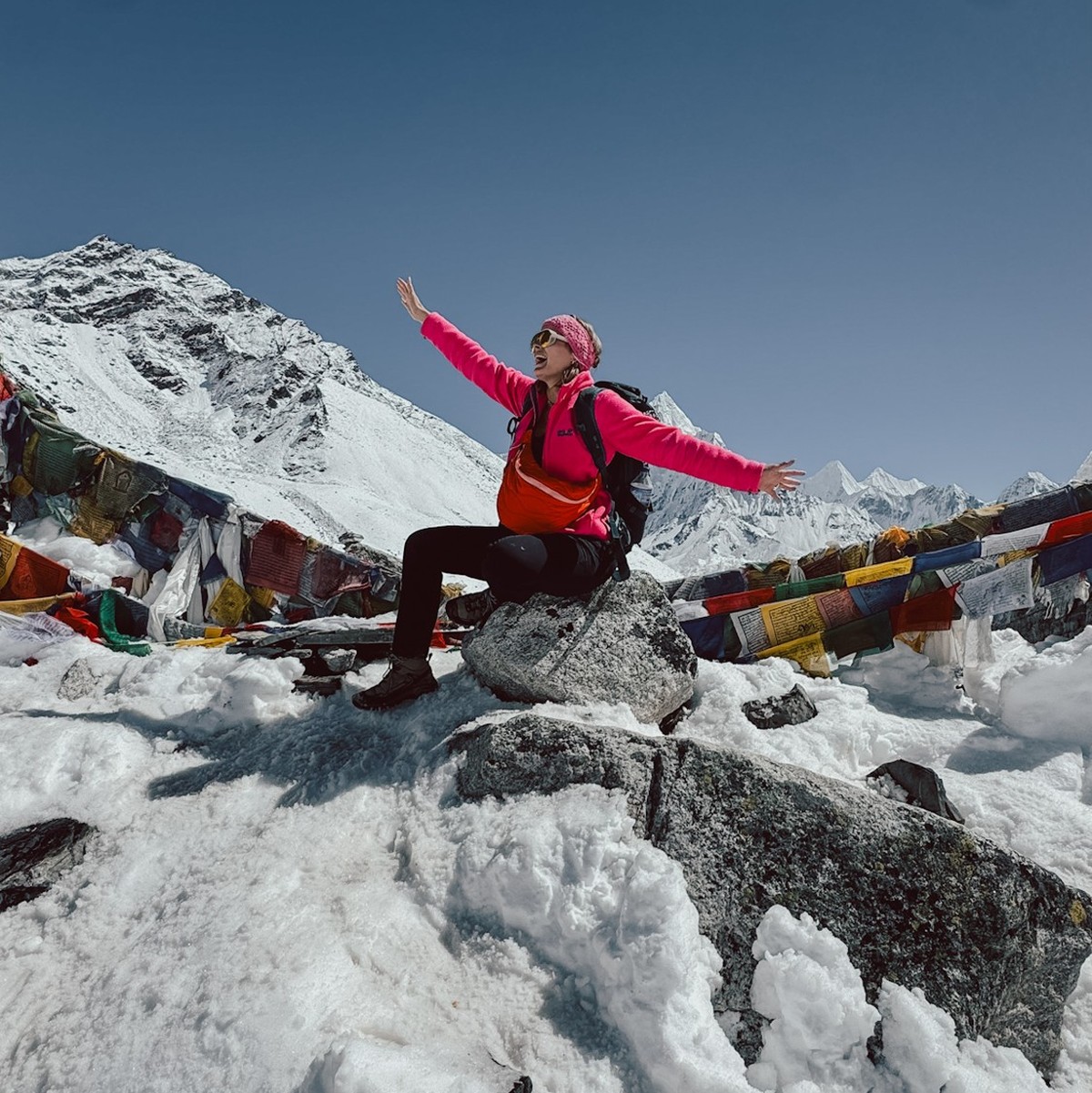 Die pinke Jacke war Katrins stetiger Begleiter.