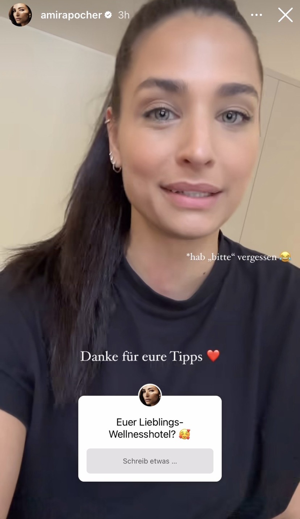 Amira Pocher bittet ihre Fans um Tipps.