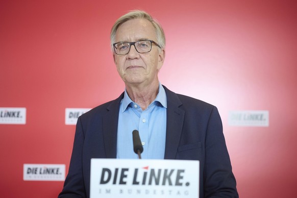 Berlin, Dietmar Bartsch gibt Pressekonferenz im Bundestag Dietmar Bartsch Fraktionsvorsitzender DIE LINKE im Bundestag während der Pressekonferenz vor der Fraktionssitzung von Die Linke im Deutschen B ...