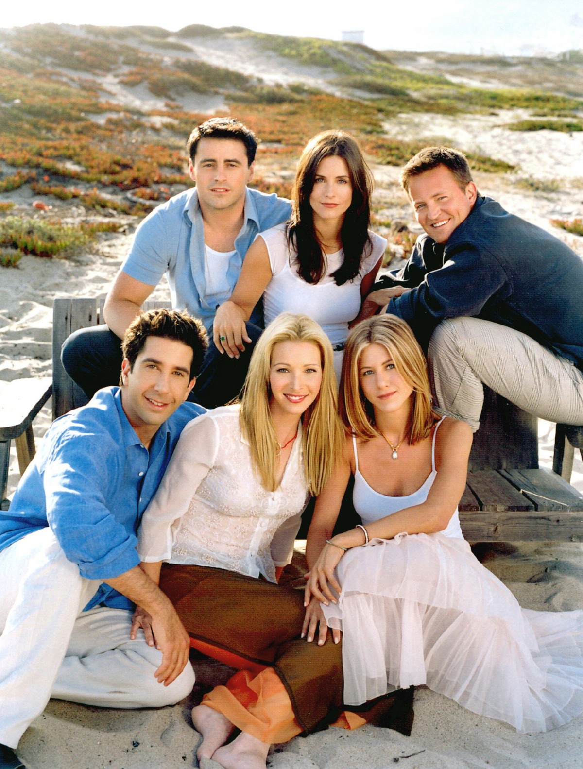 FRIENDS, Matt LeBlanc, Courteney Cox aka Courteney Cox Arquette, Matthew Perry, David Schwimmer, Lisa Kudrow, Jennifer Aniston, 2002-03 season, series running 1994-present, yr9 Courtesy Everett Collec ...