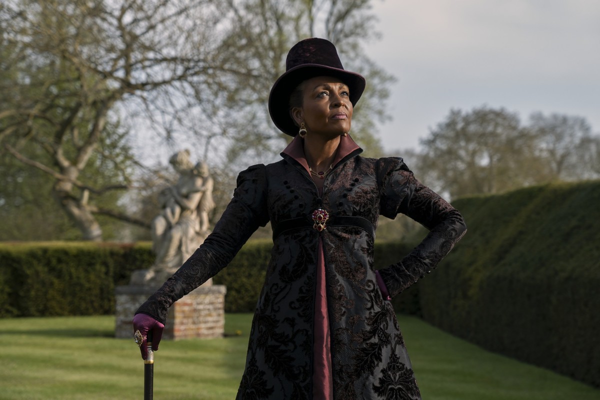Queen Charlotte: A Bridgerton Story. India Amarteifio as Young Queen Charlotte in episode 106 of Queen Charlotte: A Bridgerton Story. Cr. Nick Wall/Netflix © 2023