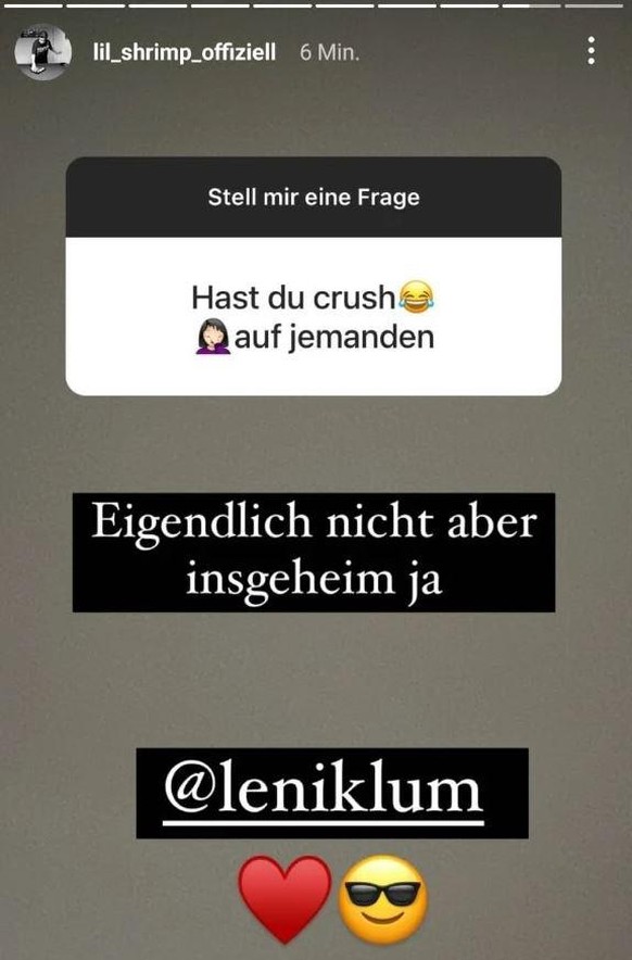 Lil Shrimp gesteht Leni Klum seine Liebe.