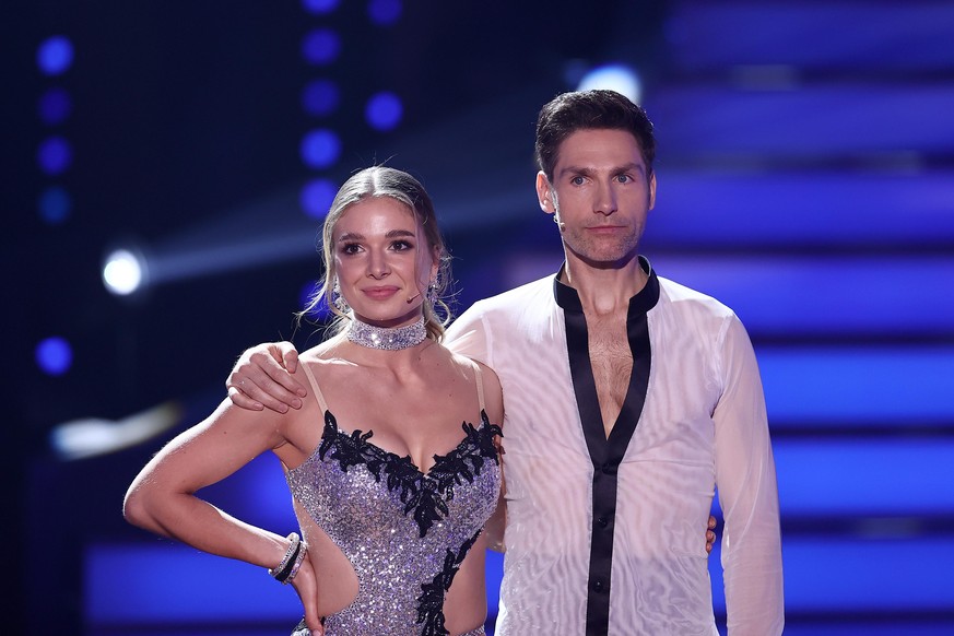 COLOGNE, GERMANY - APRIL 23: Lola Weippert and Christian Polanc are seen on stage during the 7th show of the 14th season of the television competition &quot;Let&#039;s Dance&quot; on April 23, 2021 in ...