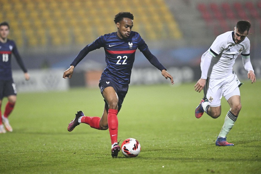 Nathan NGoumou (Fra) FOOTBALL : France Espoirs vs Irlande du Nord - Calais - 28/03/2022