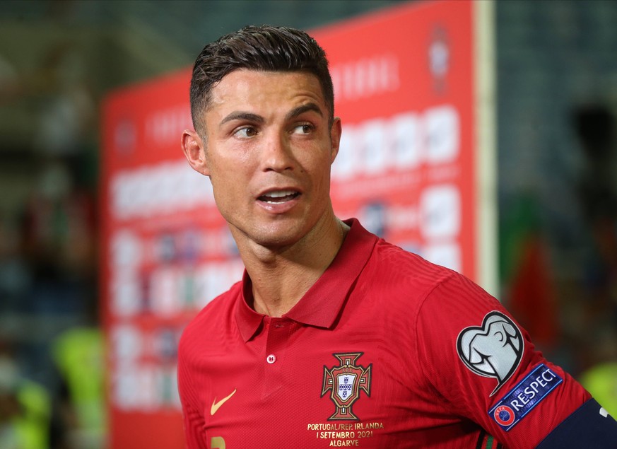 Portugal v Republic of Ireland - FIFA World Cup, WM, Weltmeisterschaft, Fussball 2022 - European Qualifying - Group A - Estadio Algarve Portugal s Cristiano Ronaldo is interviewed after the 2022 FIFA  ...