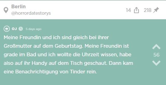 Obacht! Es folgt eine absurde Geschichte aus dem Beziehungsalltag eines Paares, das zwei Monate zusammen ist.

Es beginnt schon schrecklich: &quot;Schatz, ich habe ganz vergessen, mich bei Tinder abzu ...