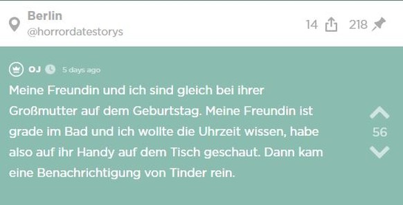 Obacht! Es folgt eine absurde Geschichte aus dem Beziehungsalltag eines Paares, das zwei Monate zusammen ist.

Es beginnt schon schrecklich: &quot;Schatz, ich habe ganz vergessen, mich bei Tinder abzu ...