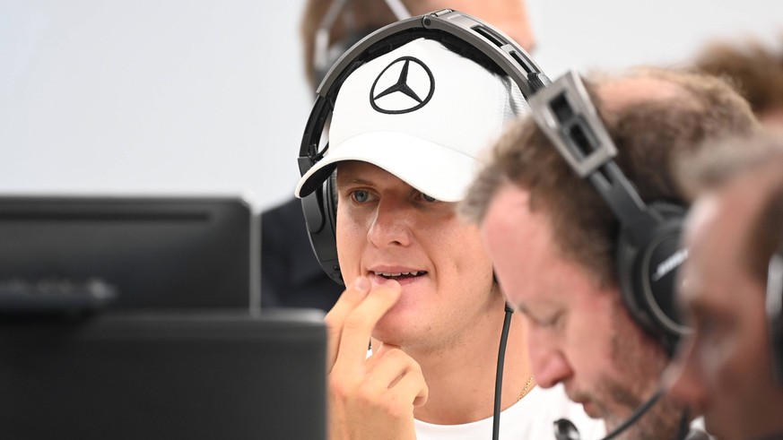 Formula 1 2023: Singapore GP MARINA BAY STREET CIRCUIT, SINGAPORE - SEPTEMBER 16: Mick Schumacher, Reserve Driver, Mercedes-AMG during the Singapore GP at Marina Bay Street Circuit on Saturday Septemb ...