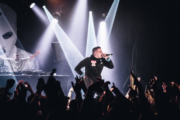 Gzuz live a Copenhagen, Danimarca Danimarca, Copenhagen - 26 aprile 2019. Il rapper e paroliere tedesco Gzuz si esibisce dal vivo al Pumpehuset di Copenhagen.  Copenhagen Danimarca PUBLICATIO PUMP HOUSE...