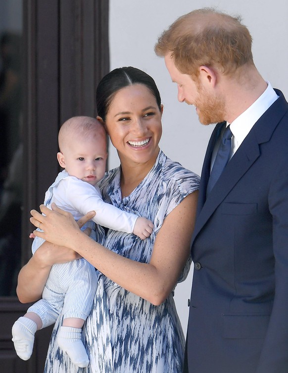 Prince Harry Duke of Sussex, Meghan Markle Duchess of Sussex and son Archie Harrison Mountbatten-Windsor during a visit to the Desmond &amp; Leah Tutu Legacy Foundation in Cape Town, South Africa.