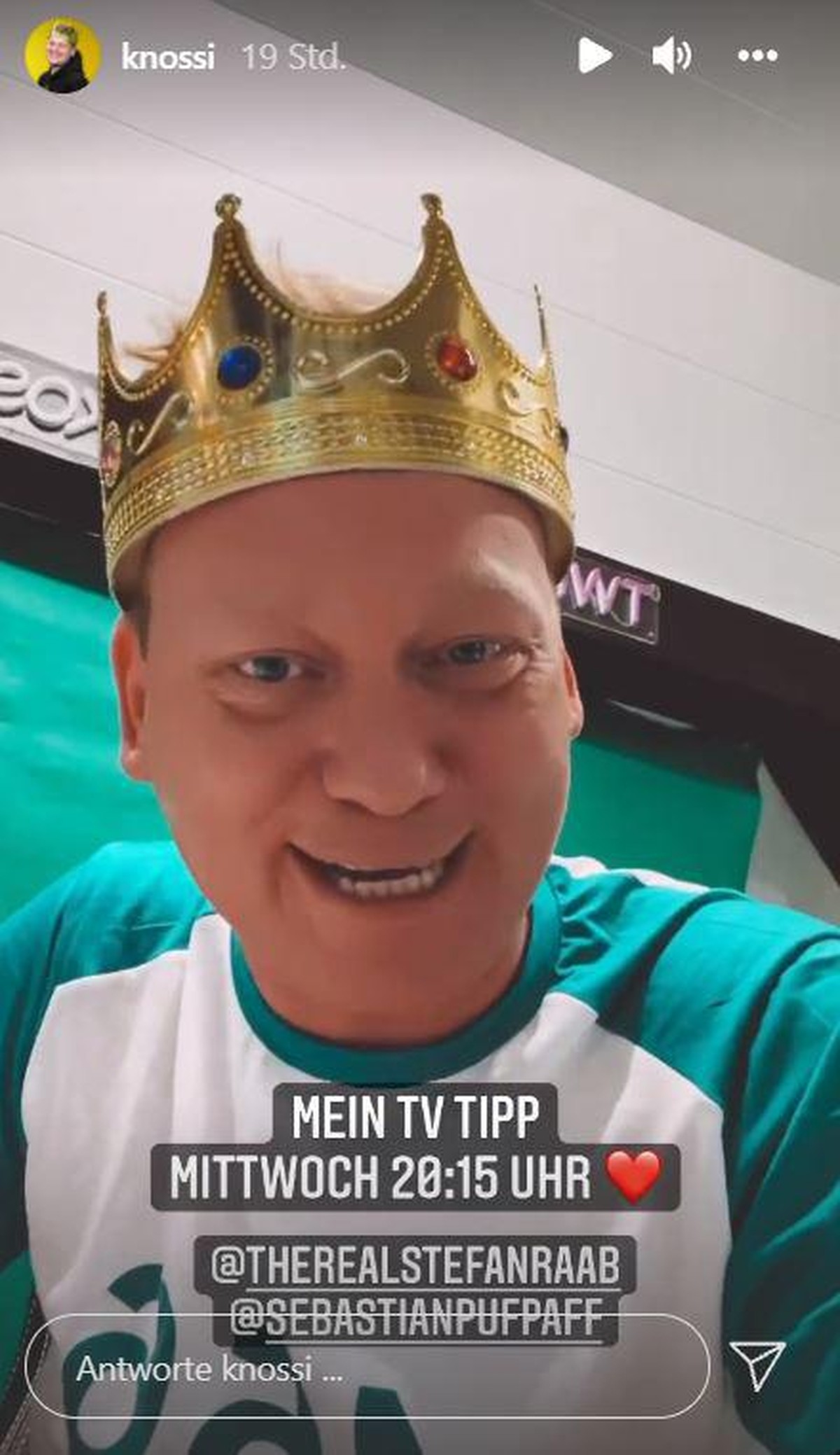 Knossi sprach in seiner Instagram-Story über "TV Total".