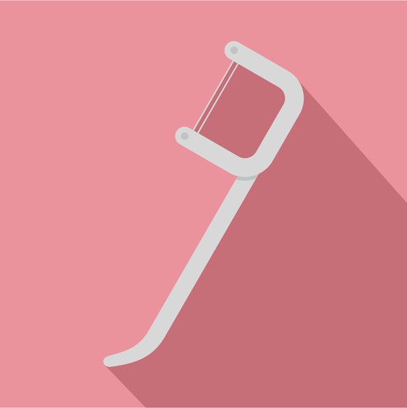 White toothpick floss icon. Flat illustration of white toothpick floss vector icon for web design