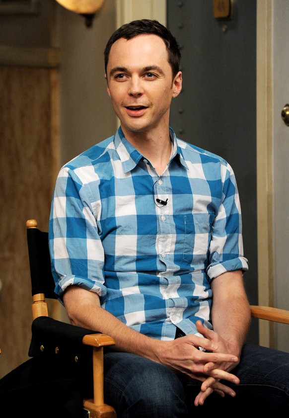 BURBANK, CA - AUGUST 15: Actor Jim Parsons appears on the set of &quot;The Big Bang Theory&quot; for a dialogue with members of The Academy of Television Arts and Sciences at Warner Bros. Studios on A ...