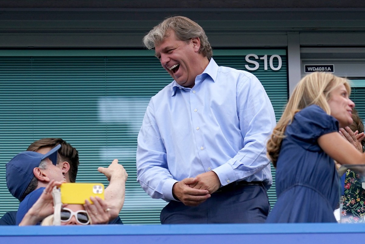 Chelsea v Tottenham Hotspur - Premier League - Stamford Bridge Owner of Chelsea Todd Boehly in the stands ahead of the Premier League match at Stamford Bridge, London. Picture date: Sunday August 14,  ...