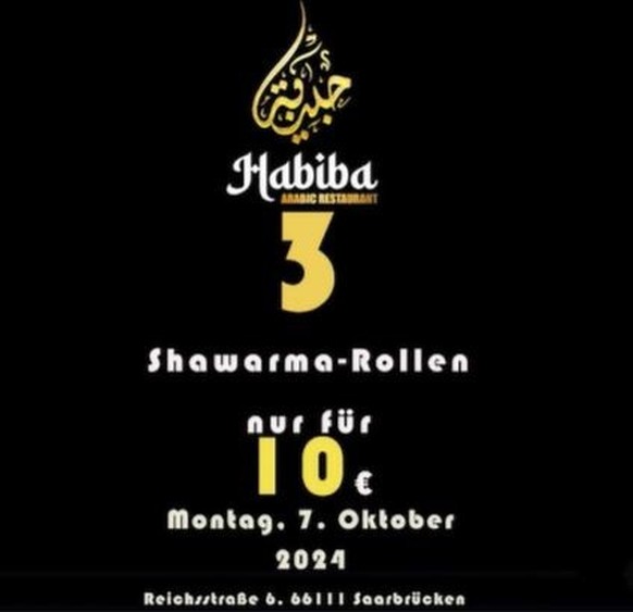 Diese Werbung schaltete das Restaurant auf Social Media.