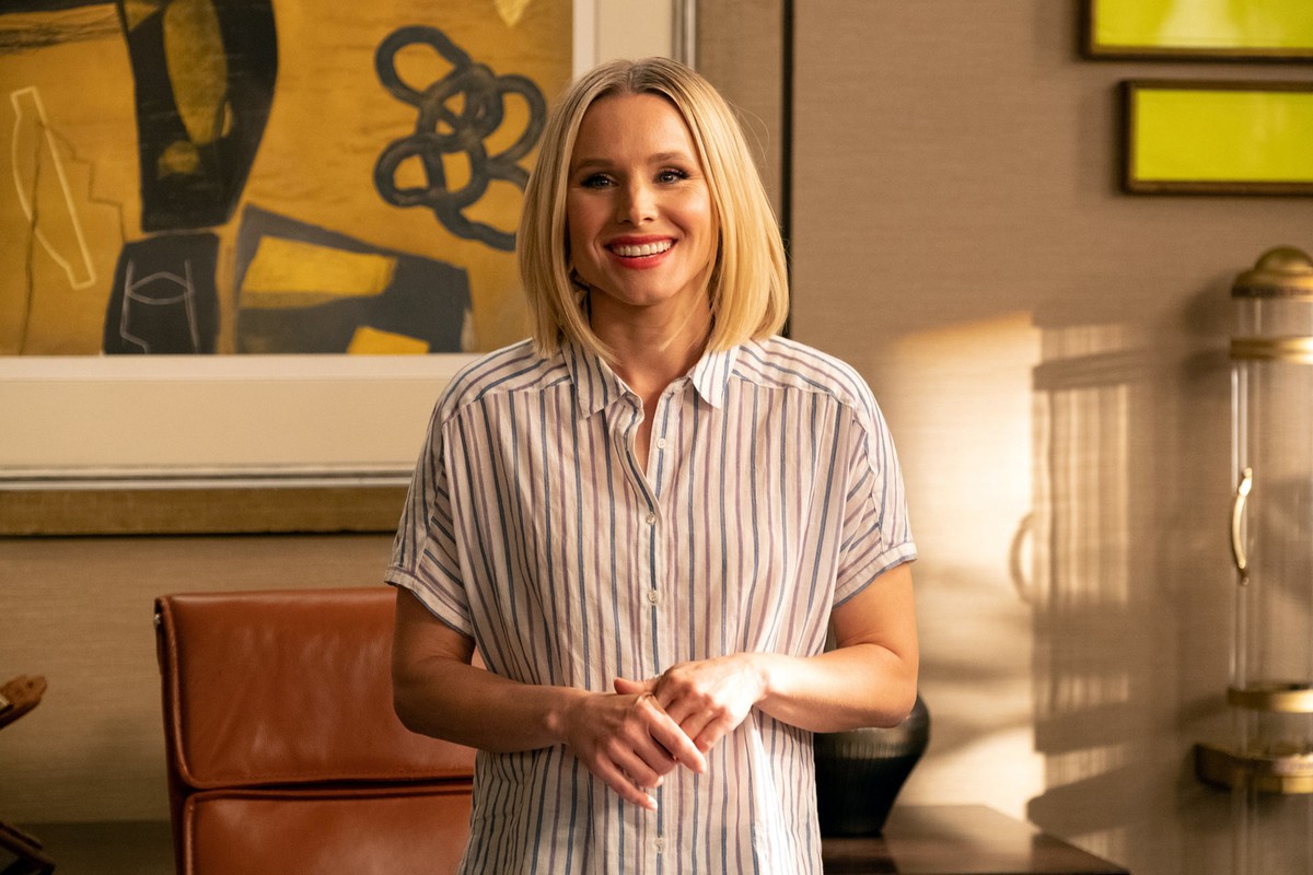 THE GOOD PLACE 2016- serie TV creee par Michael Schur saison 4 episode 1 et 2 A Girl From Arizona Kristen Bell. Colleen Hayes - NBC - Fremulon - 3 Arts Entertainment - Universal Television PUBLICATION ...