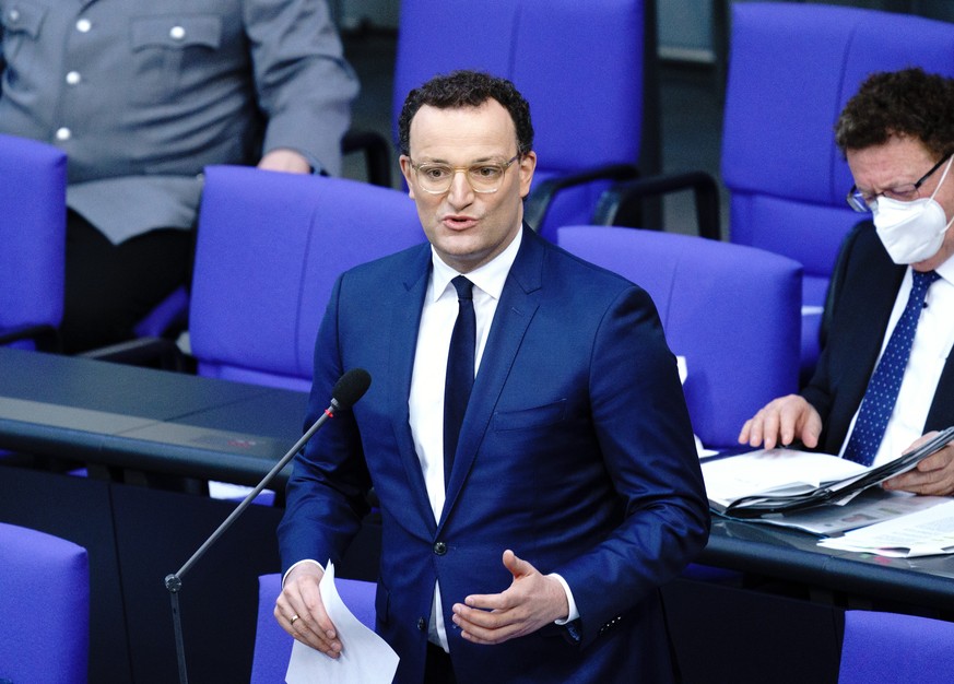 24.02.2021, Berlin: Jens Spahn (M, CDU), Bundesminister f