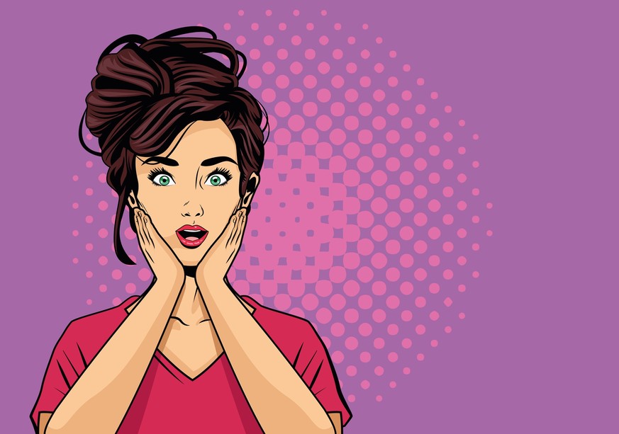 worried woman pop art character