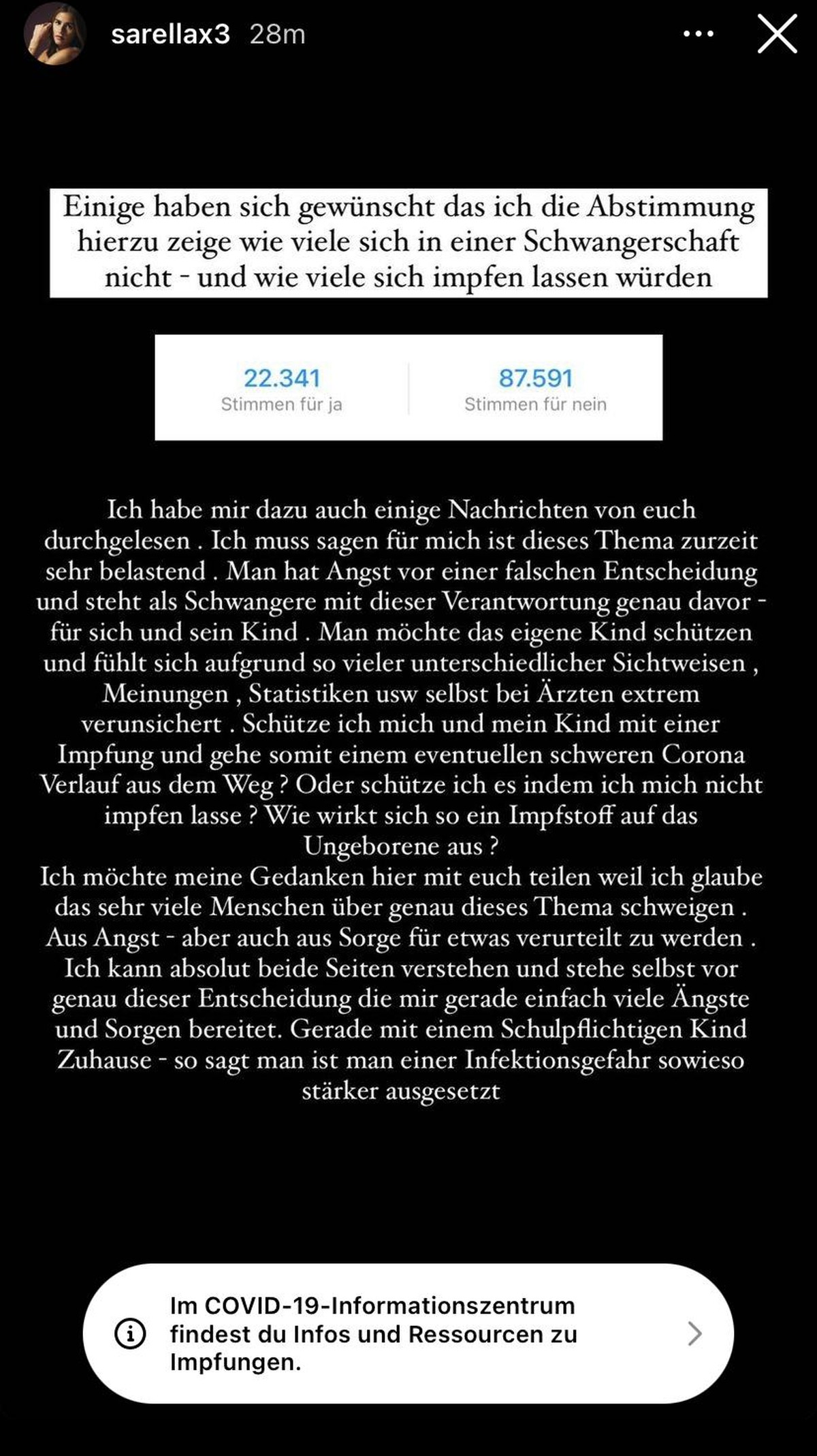 Sarah Engels sagt, wie sie zum Thema Impfen bei Schwangeren steht.