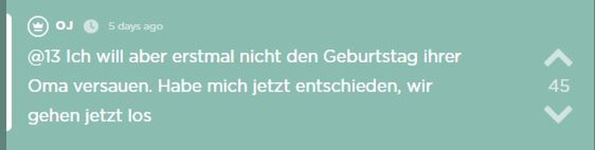 Oma geht vor. 

Er hat aber auch eine bestechende Logik.