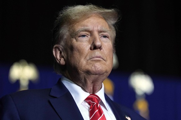 FILE - Republican presidential candidate former President Donald Trump speaks at a campaign rally, March 9, 2024, in Rome Ga. The judge in the Georgia election interference case against Donald Trump a ...