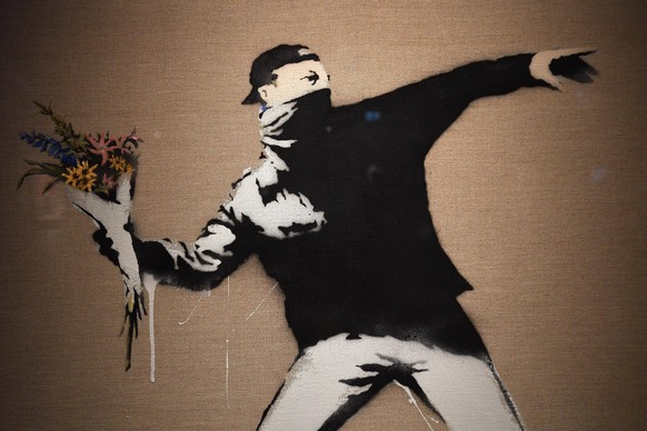 ART OF BANKSY PREVIEW SYDNEY, A detailed view of an art piece by Banksy during a media preview of The Art Of Banksy at Moore Park s Entertainment Quarter in Sydney, Thursday, September 12, 2019. The A ...