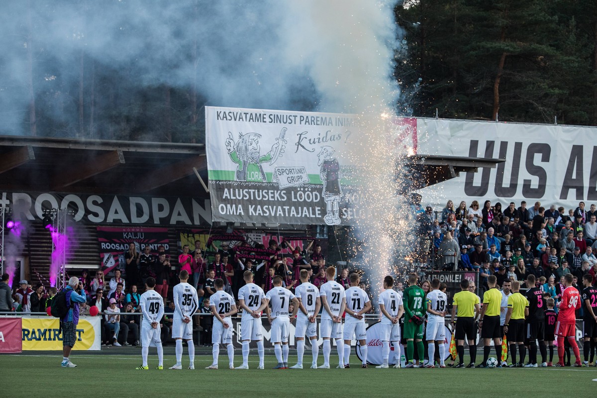 Tallinn, EESTI 02SEPT18 Jalgpalli Premium Liiga, Nomme Kalju vs Flora.1:1. Soccer Estonian oremium League, FC Nomme Kalju vs FC Flora, 1:1. tl/Foto Tairo Lutter/EESTI MEEDIA TALLINN Harjumaa Estonia P ...