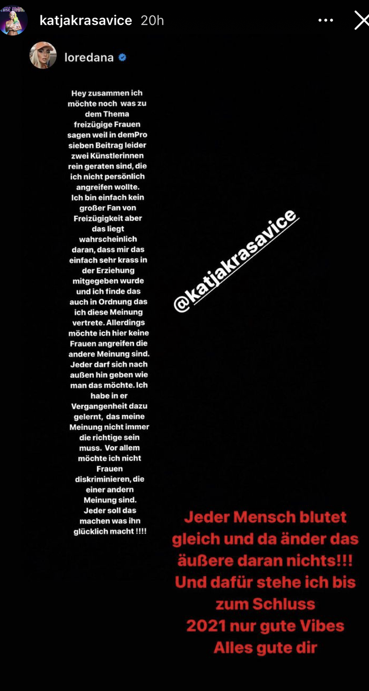 Katja Krasavice bezog ebenfalls Stellung.