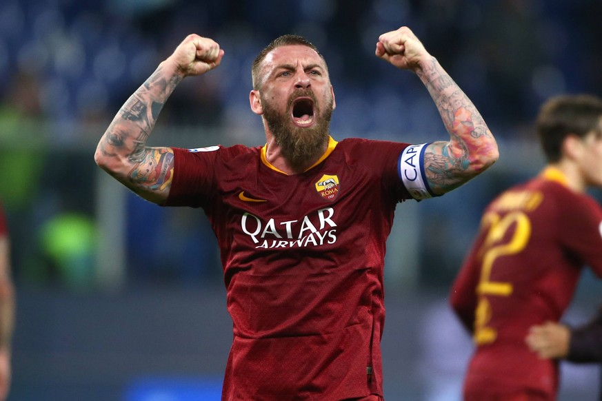 Daniele De Rossi of AS Roma celebrates at the end of he match Genova 6-04-2019 Stadio Marassi Football Serie A 2018/2019 Sampdoria - Roma Photo Gino Mancini / Insidefoto PUBLICATIONxNOTxINxITA imagexs ...